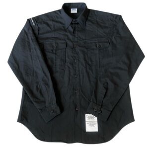 US Navy Long Sleeve Uniform Shirt Black Vintage
